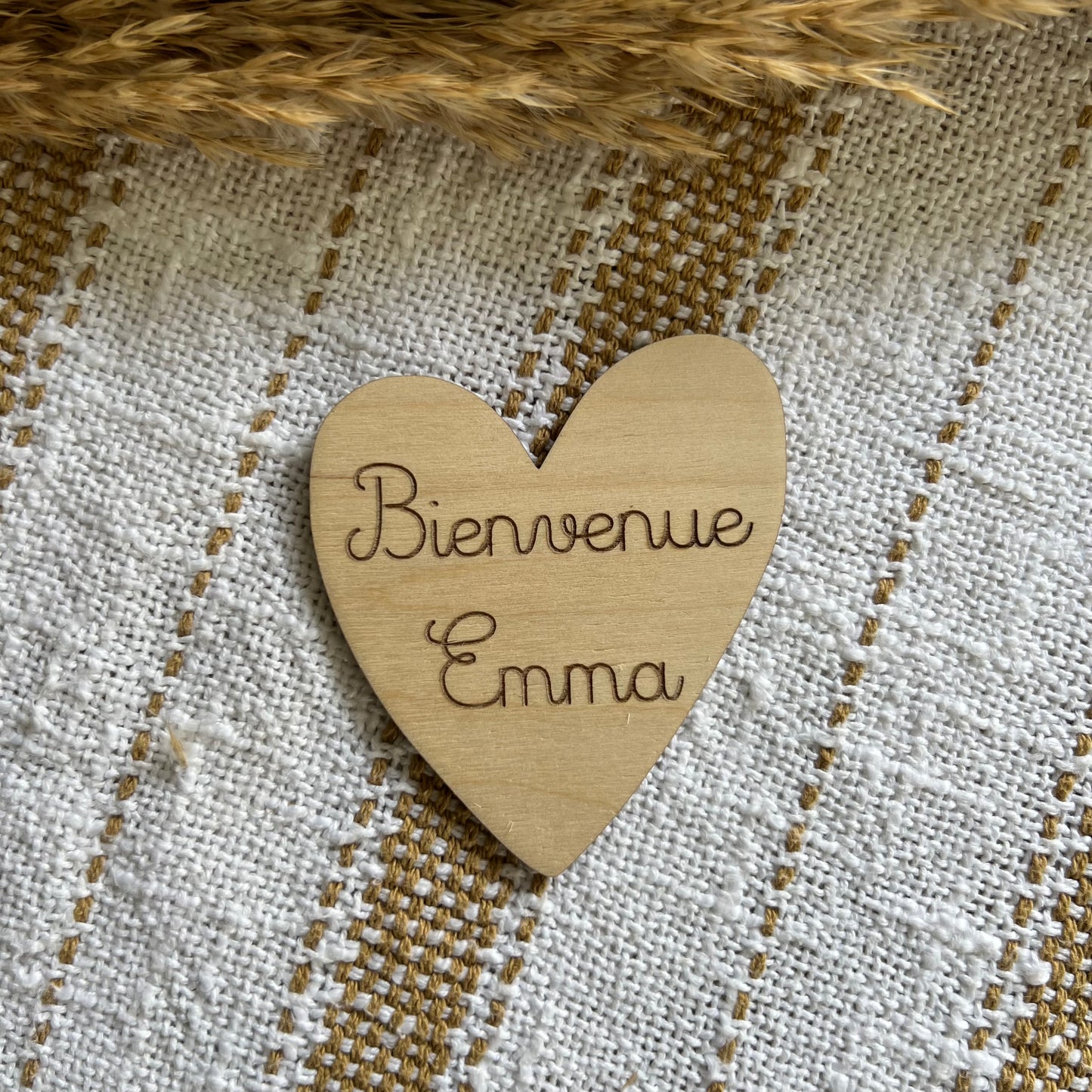 Cartes étapes  bébé  en bois  Coeur,  Cadeau de naissance personnalisé pour future maman