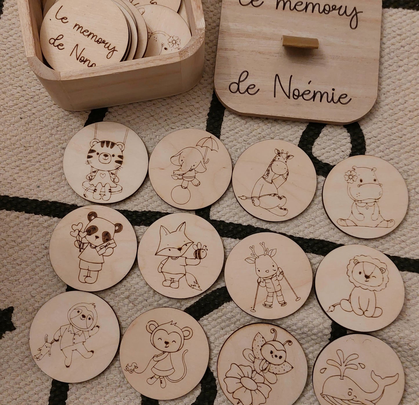 Jeux de mémoire  Mémory en bois Animaux